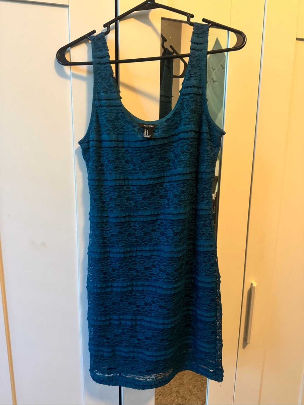 Forever 21 Teal Lace Tank Mini Dress